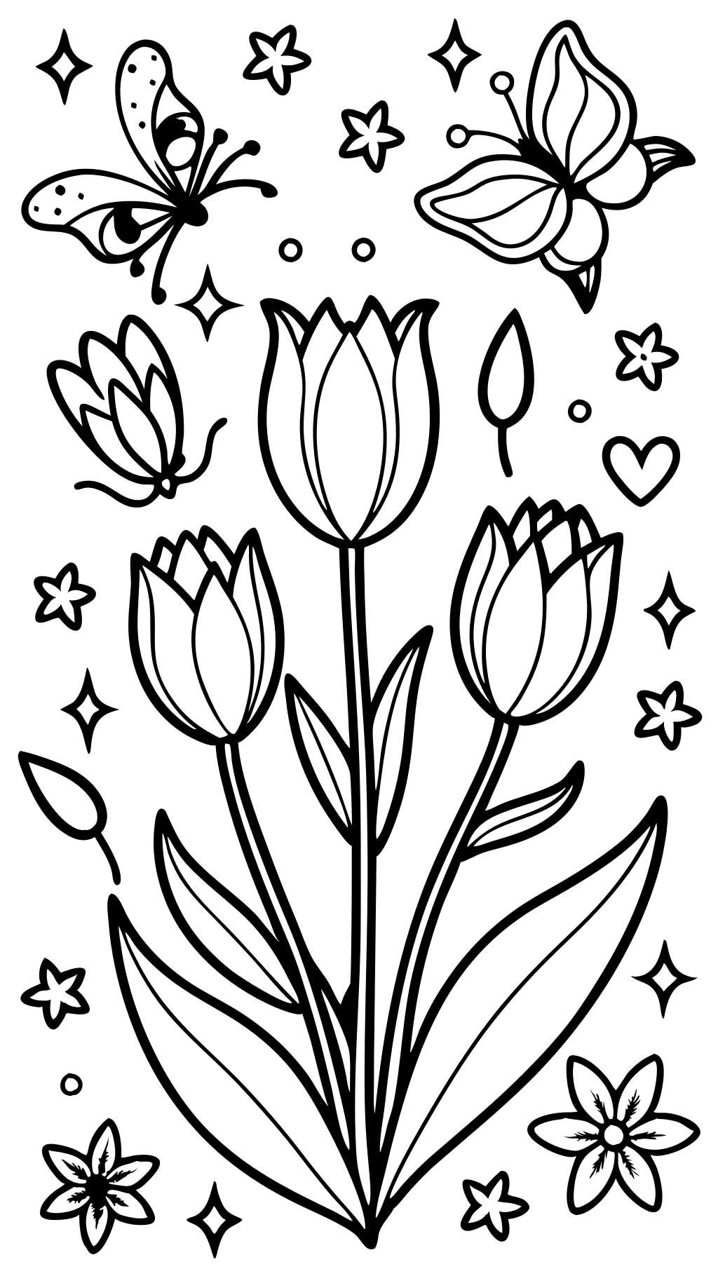 Página para colorear de tulip